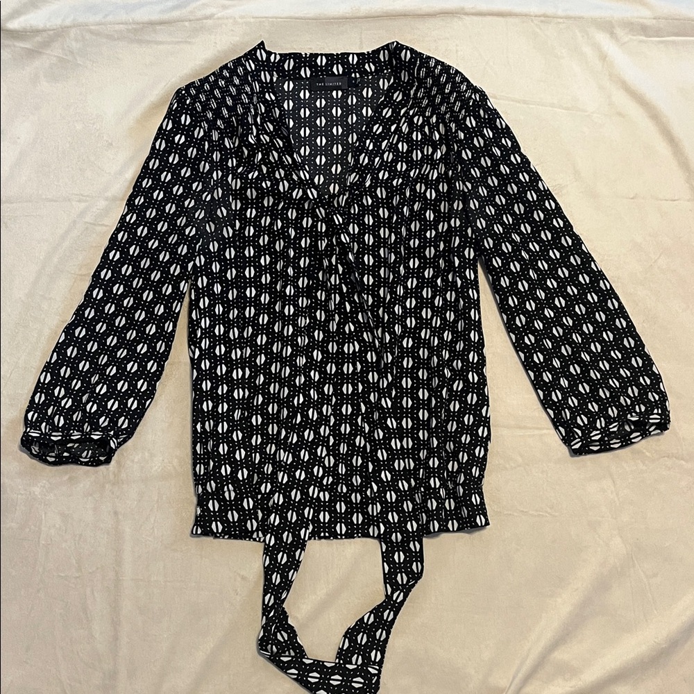 The Limited Black and White Patterned Blouse